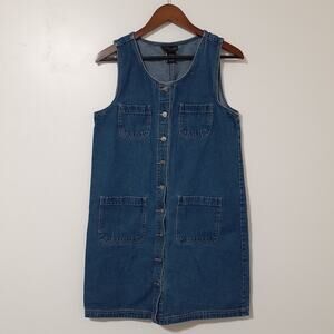 Style & Co. Denim Dress Women's Size 10 Button Front Pockets